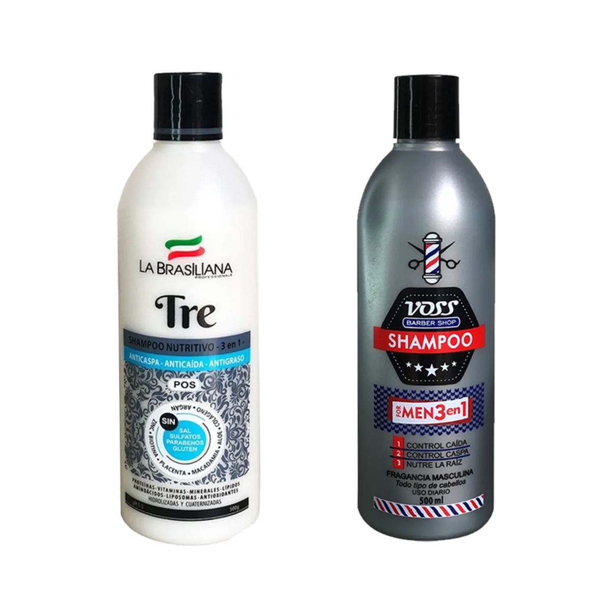 LA BRASILIANA - Shampoo Capilar Tre + Shampoo 3 en 1 For Men