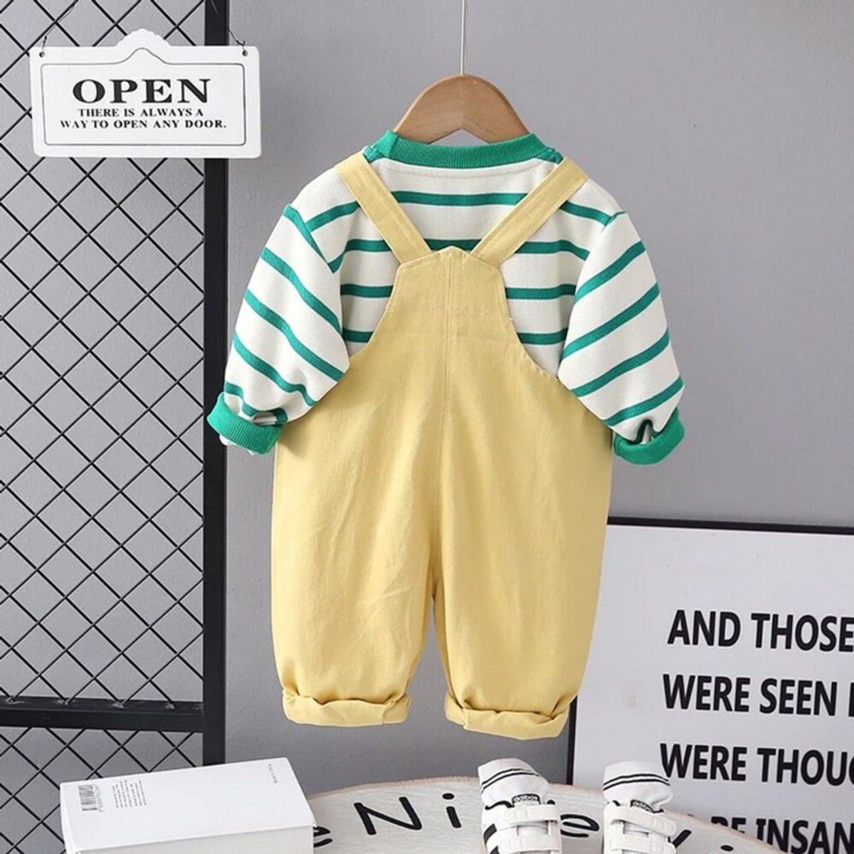 GENERICO - Jumper Overoll de Bebe de Dinosaurio Jumper + Polo Manga Larga