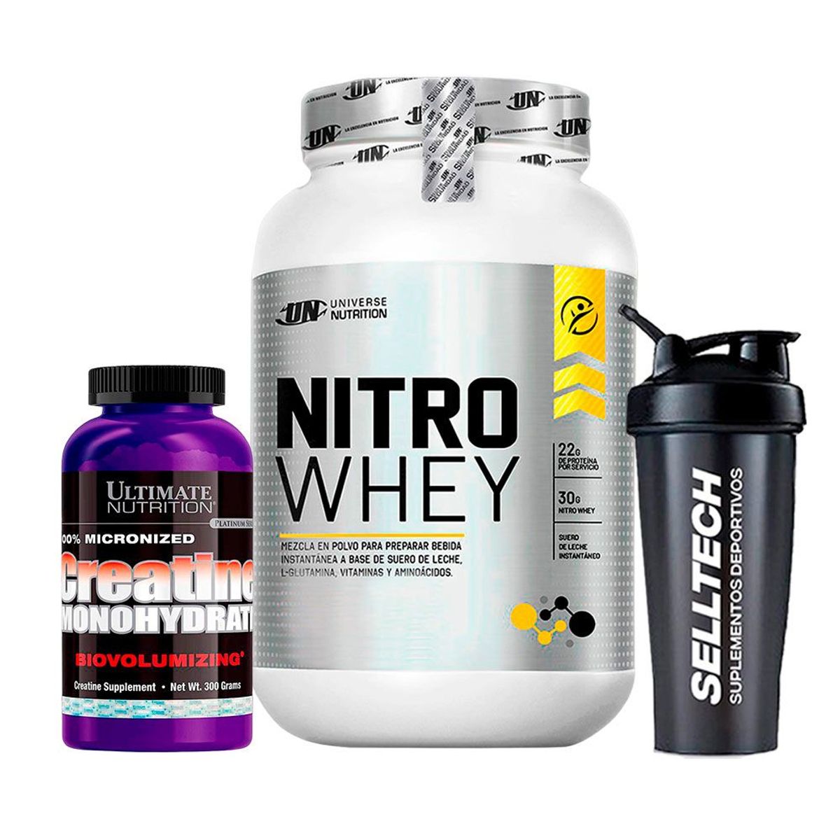 UNIVERSE NUTRITION - Nitro Whey de 1.1 kg Vainilla+Creatina Ultimate Nutrition 300gr