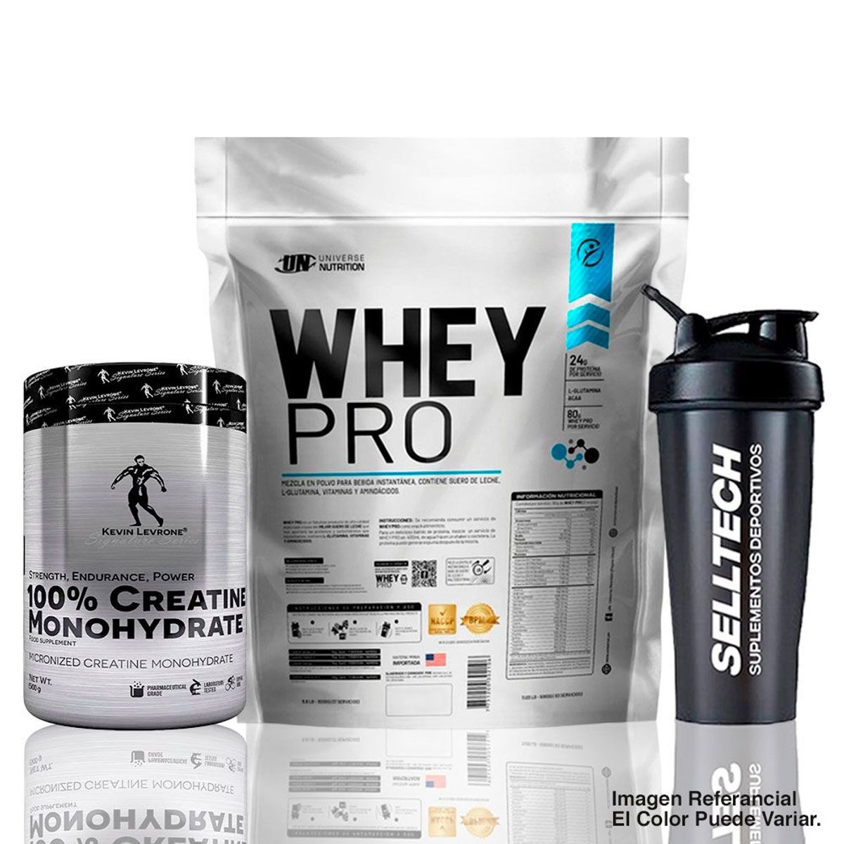 UNIVERSE NUTRITION - Whey Pro 3 kg Vainilla+Creatina Kevin Levrone 500gr+Shaker