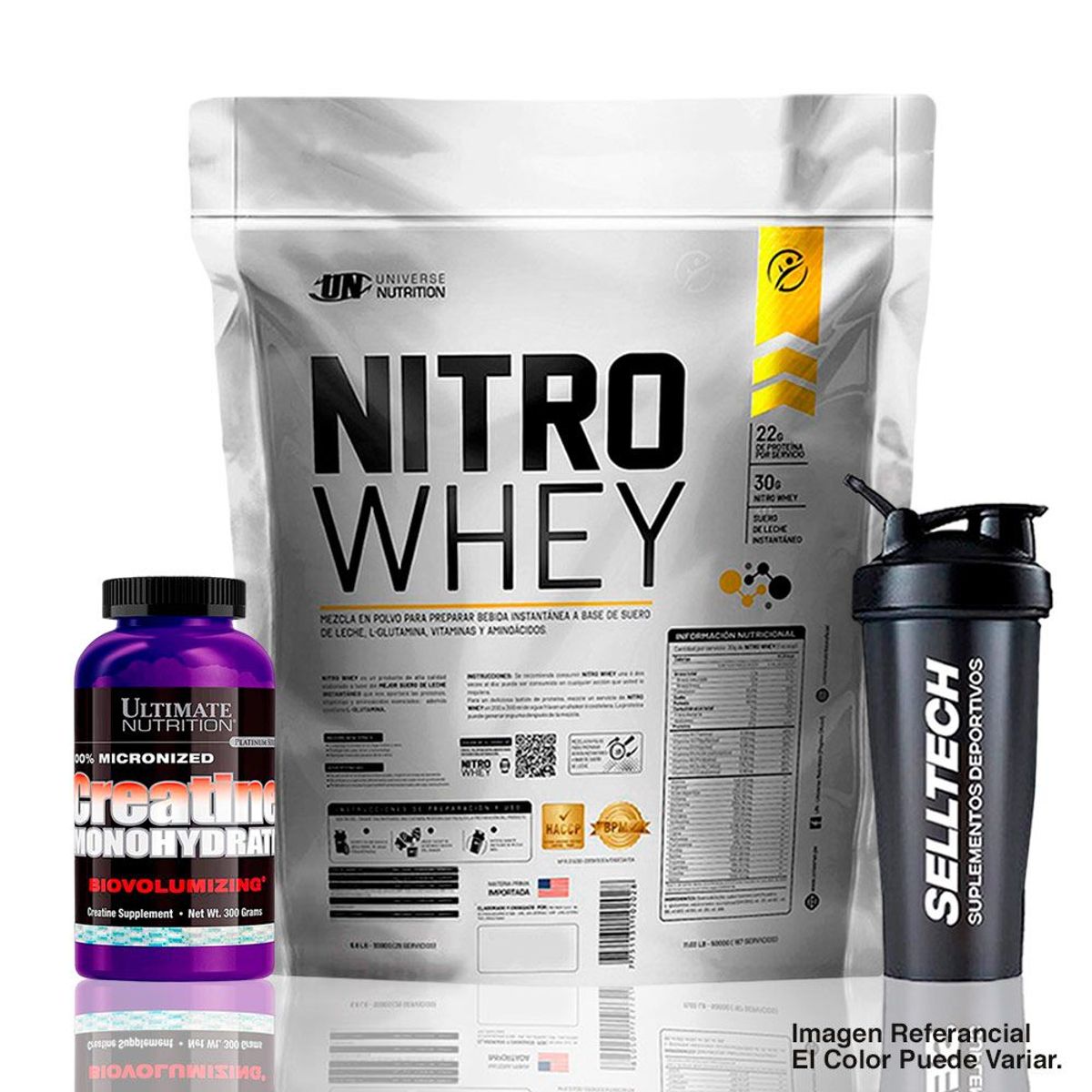 UNIVERSE NUTRITION - Nitro Whey de 5 kg Cookies+Creatina Ultimate Nutrition 300gr