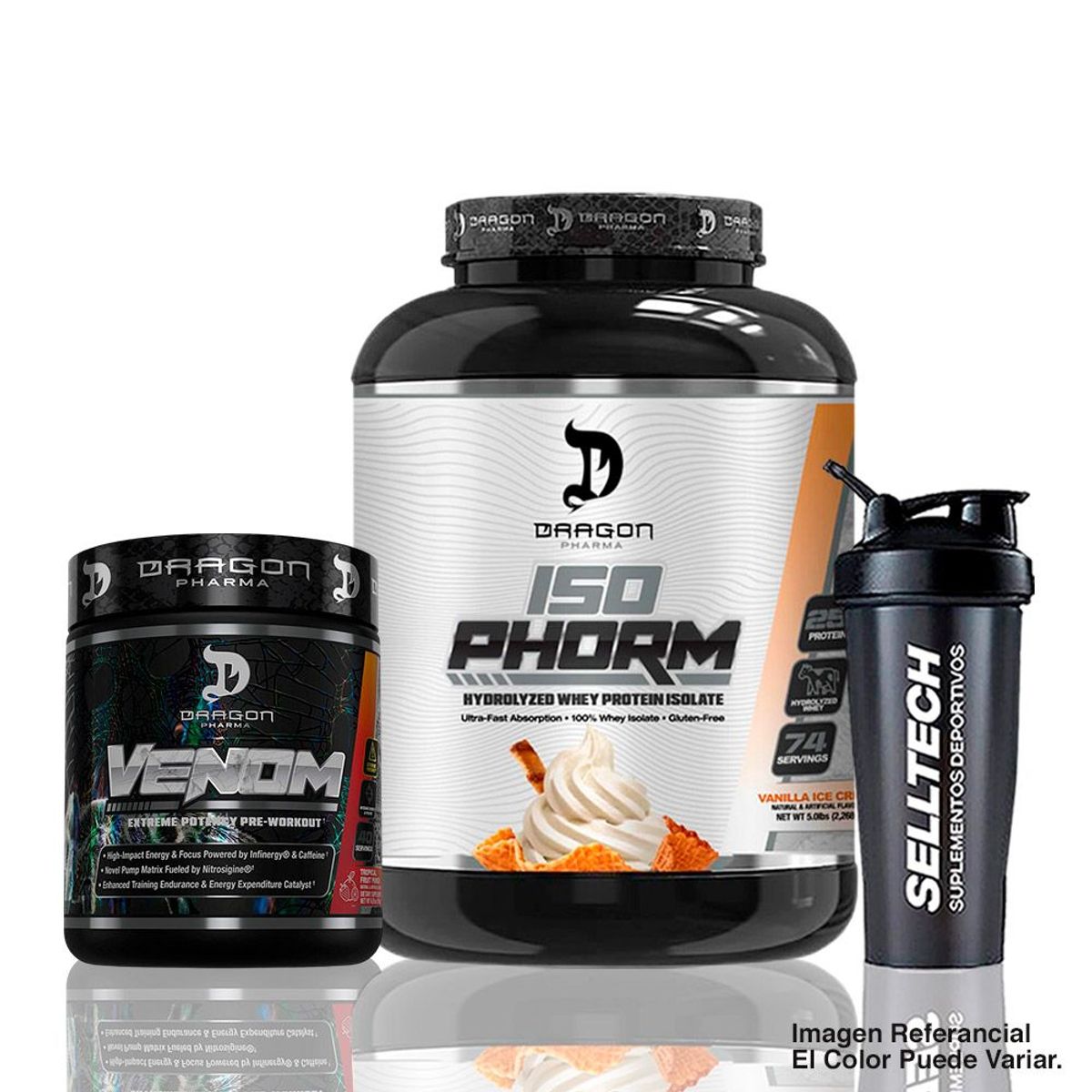 DRAG PHARMA - Isophorm 5Lb Vainilla+Venom 40 Sv - Fruit Punch