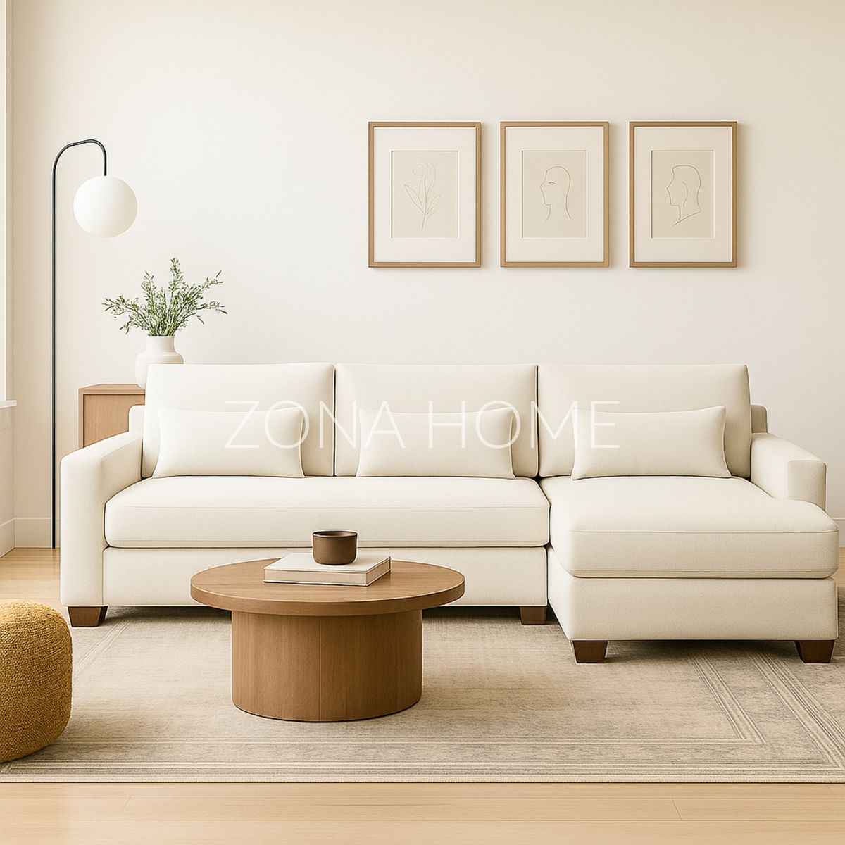 GENERICO - Seccional Derecho Santiago 3 Cuerpos En Tela - Beige