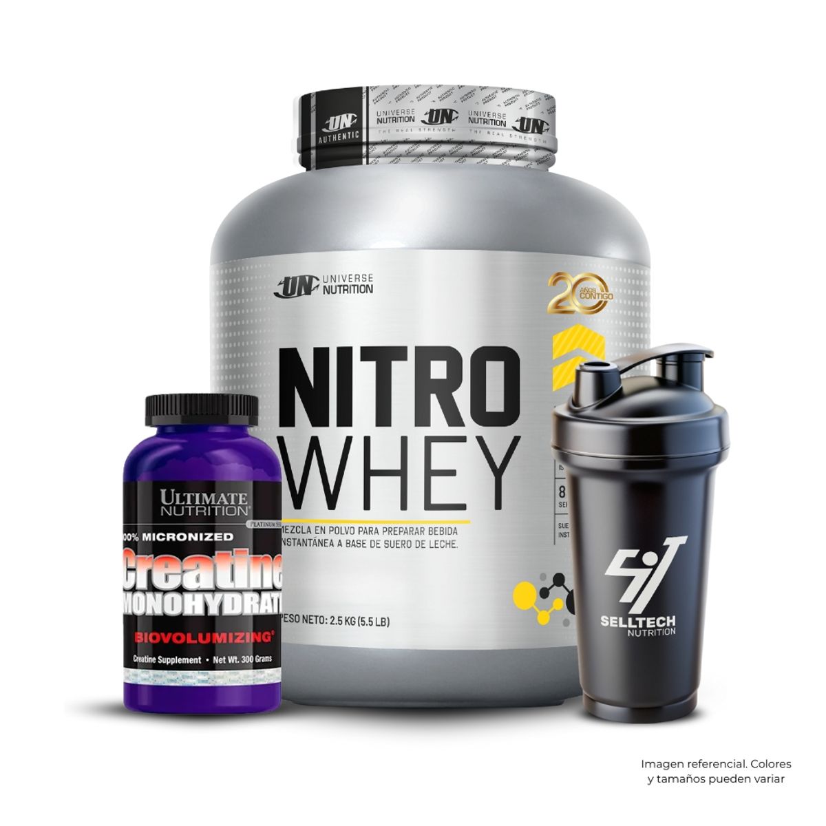 UNIVERSE NUTRITION - Nitro Whey 2.5 kg Vainilla+Creatina Ultimate Nutrition 300gr