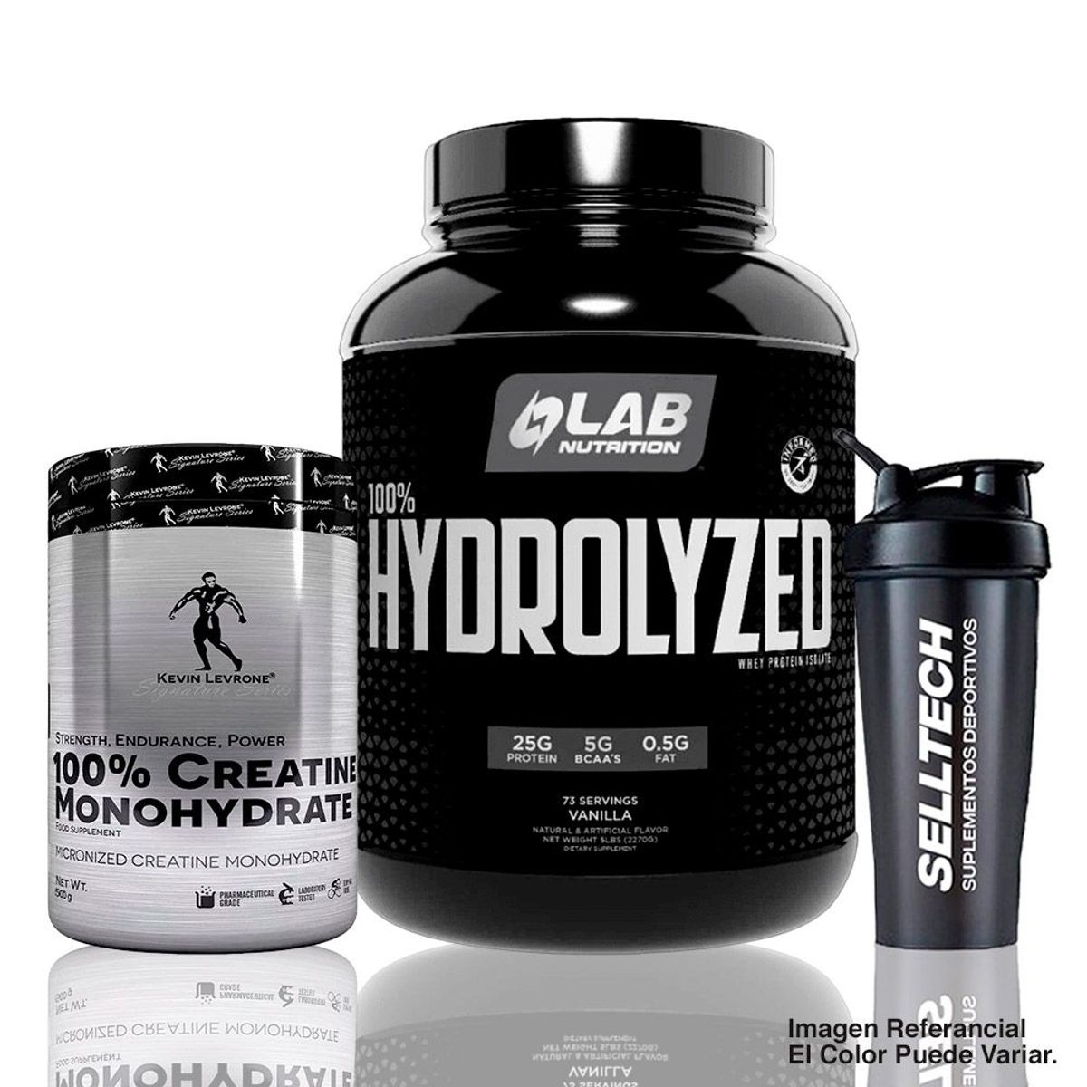 LAB NUTRITION USA - Isolate Hydrolizada 5lb Vainilla+Creatina Levrone 500gr