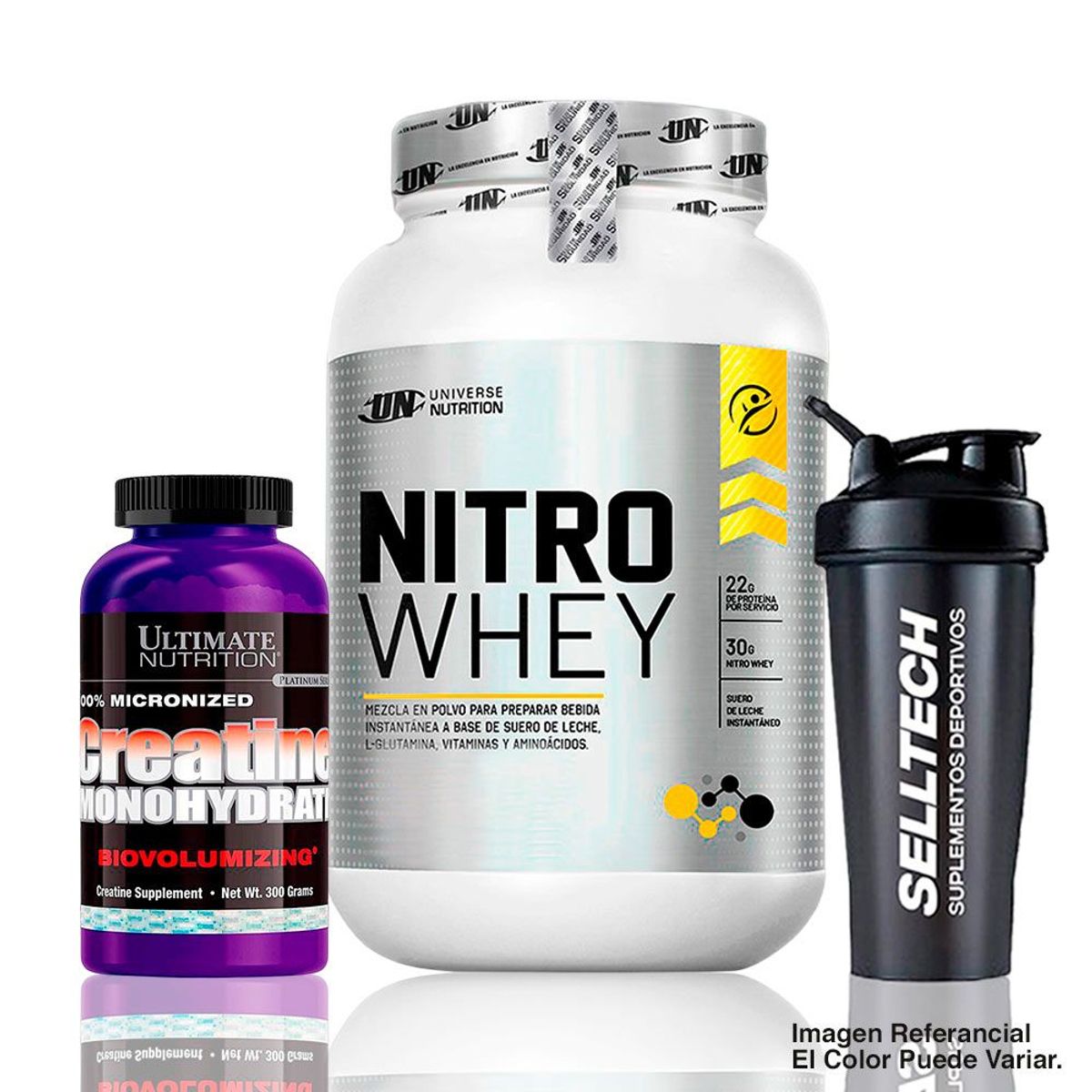 UNIVERSE NUTRITION - Nitro Whey de 1.1 kg Cookies+Creatina Ultimate Nutrition 300gr