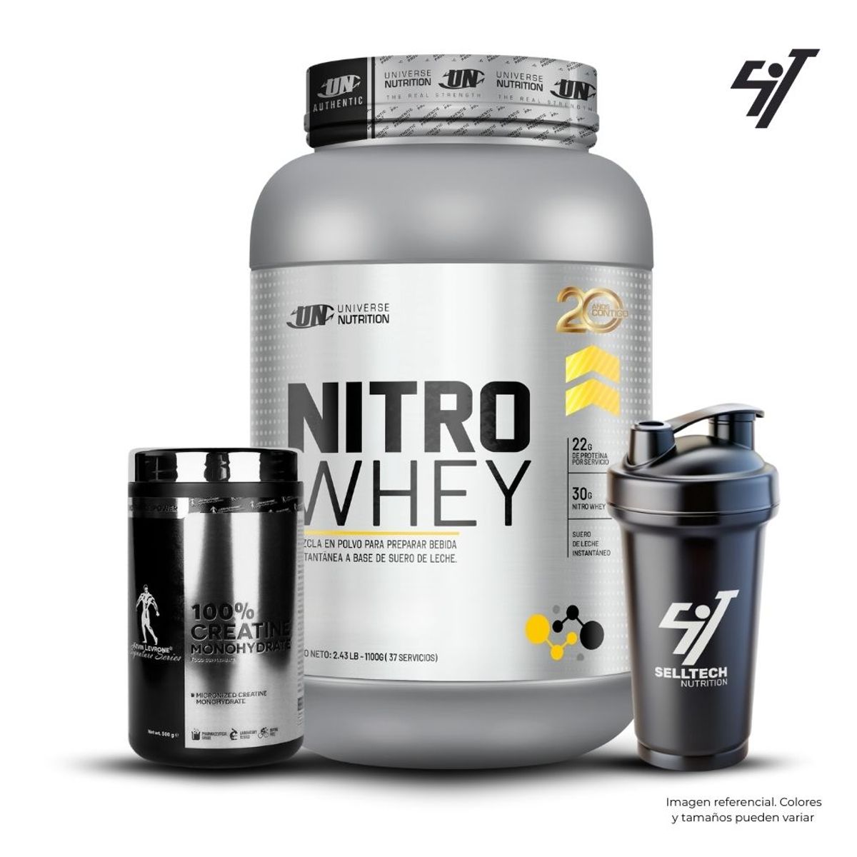 UNIVERSE NUTRITION - Nitro Whey de 1.1 kg Chocolate+Creatina Kevin Levrone 500gr