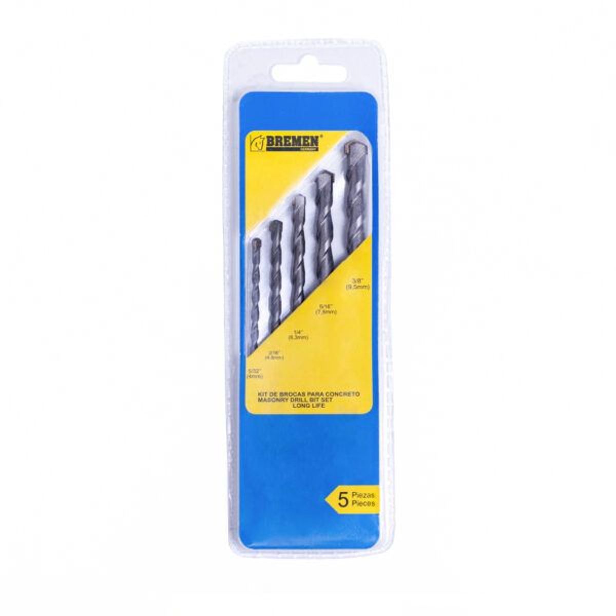 BREMEN - Set Brocas para Concreto x 05 pzs. (5/32" - 3/8") Bremen - Gris