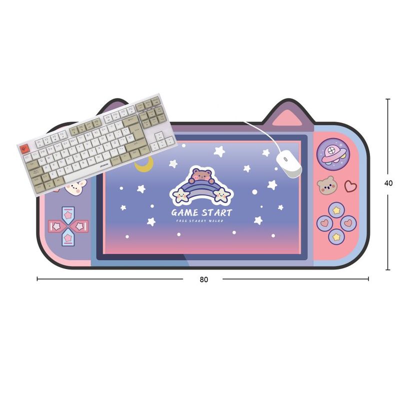 GENERICO - Mouse Pad Gamer Siluette Kawaii Bear Pink