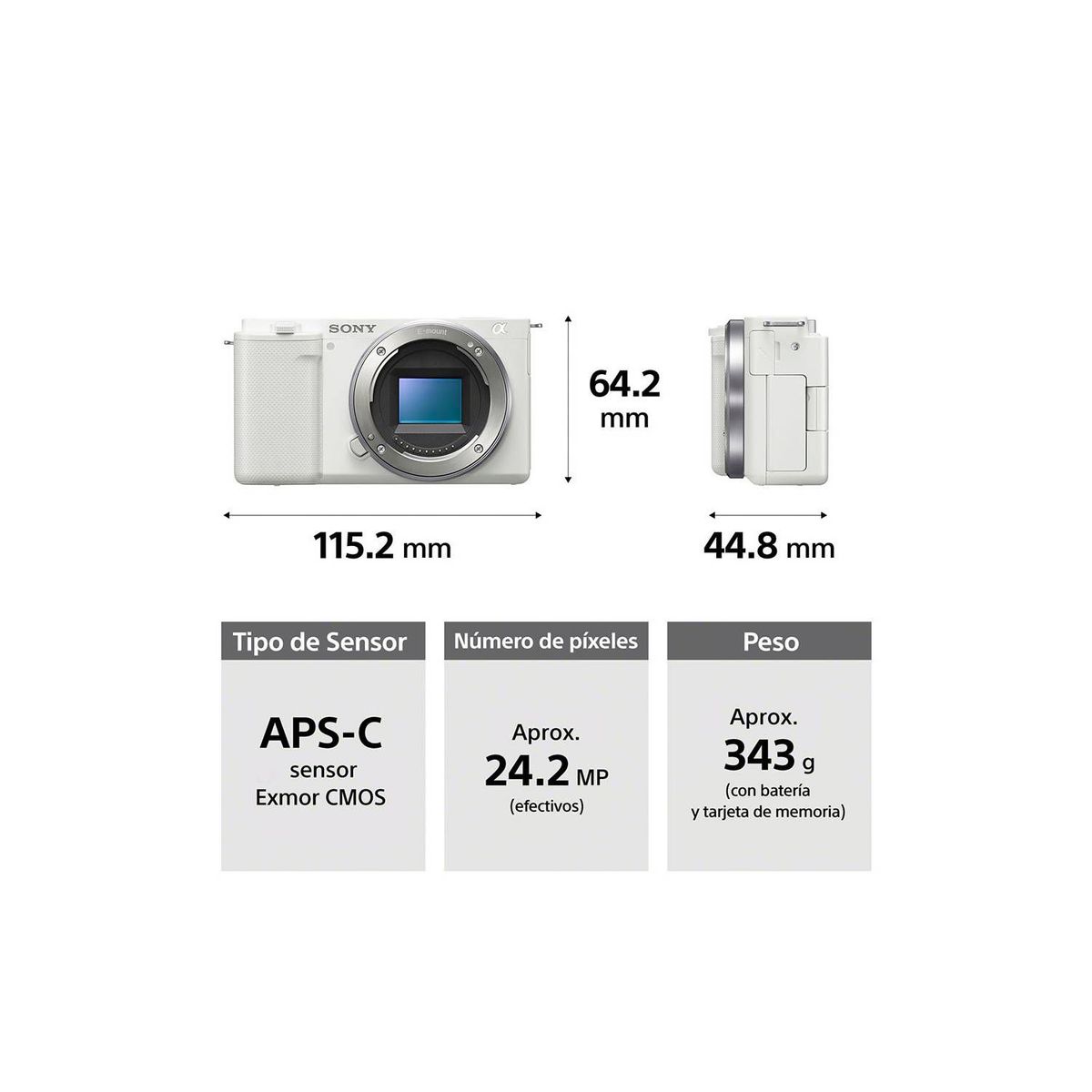 SONY - Cámara Digital Sony Alpha para vlogs APS-C con lente 16-50mm ZV-E10L