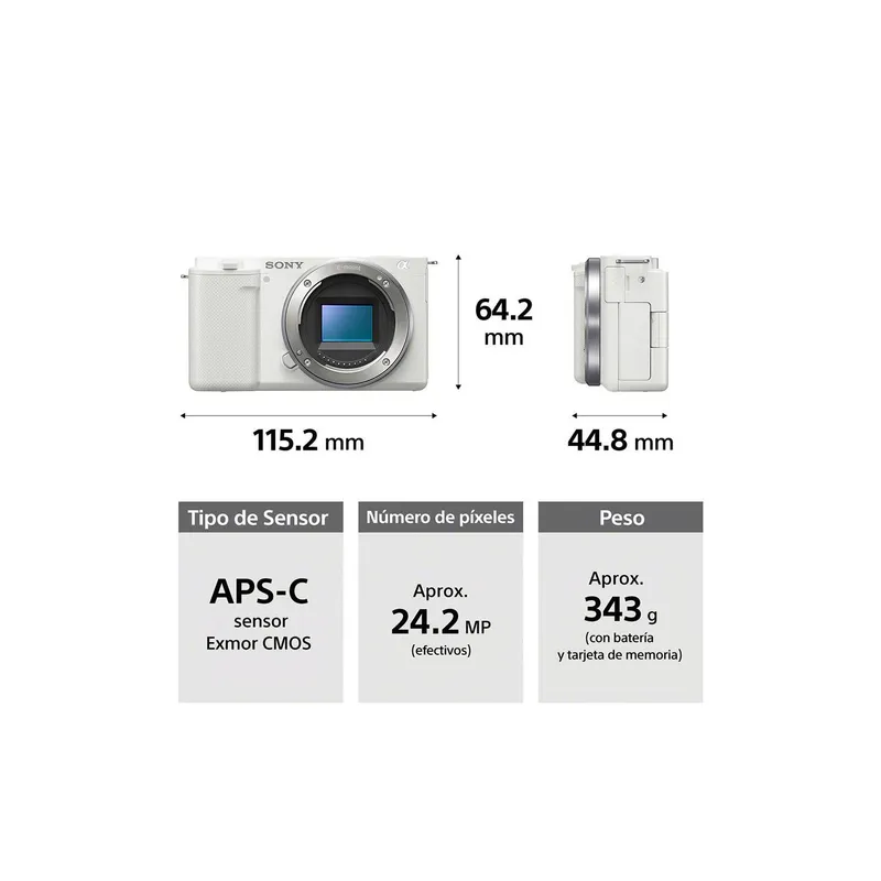 SONY - Cámara Digital Sony Alpha para vlogs APS-C con lente 16-50mm ZV-E10L