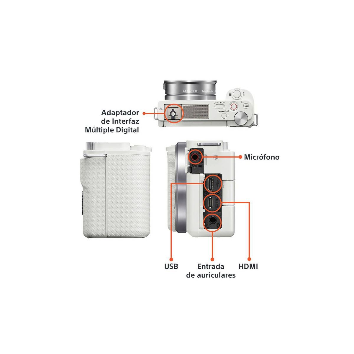 SONY - Cámara Digital Sony Alpha para vlogs APS-C con lente 16-50mm ZV-E10L