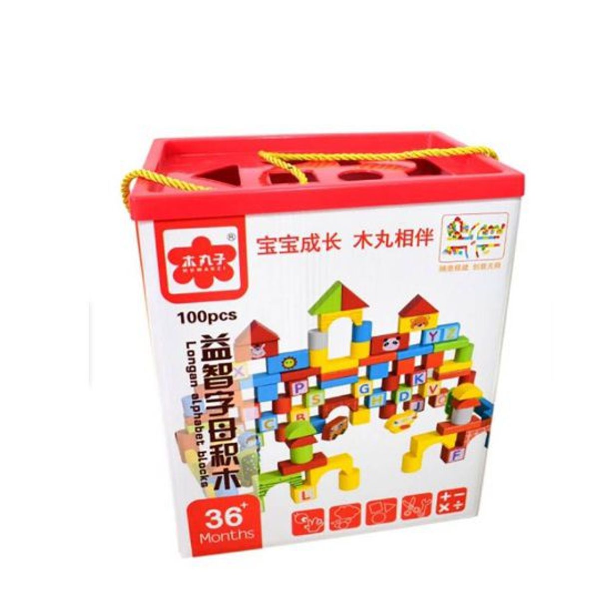 GENERICO - Bloques De Construccion De Madera 50 pzs a Color