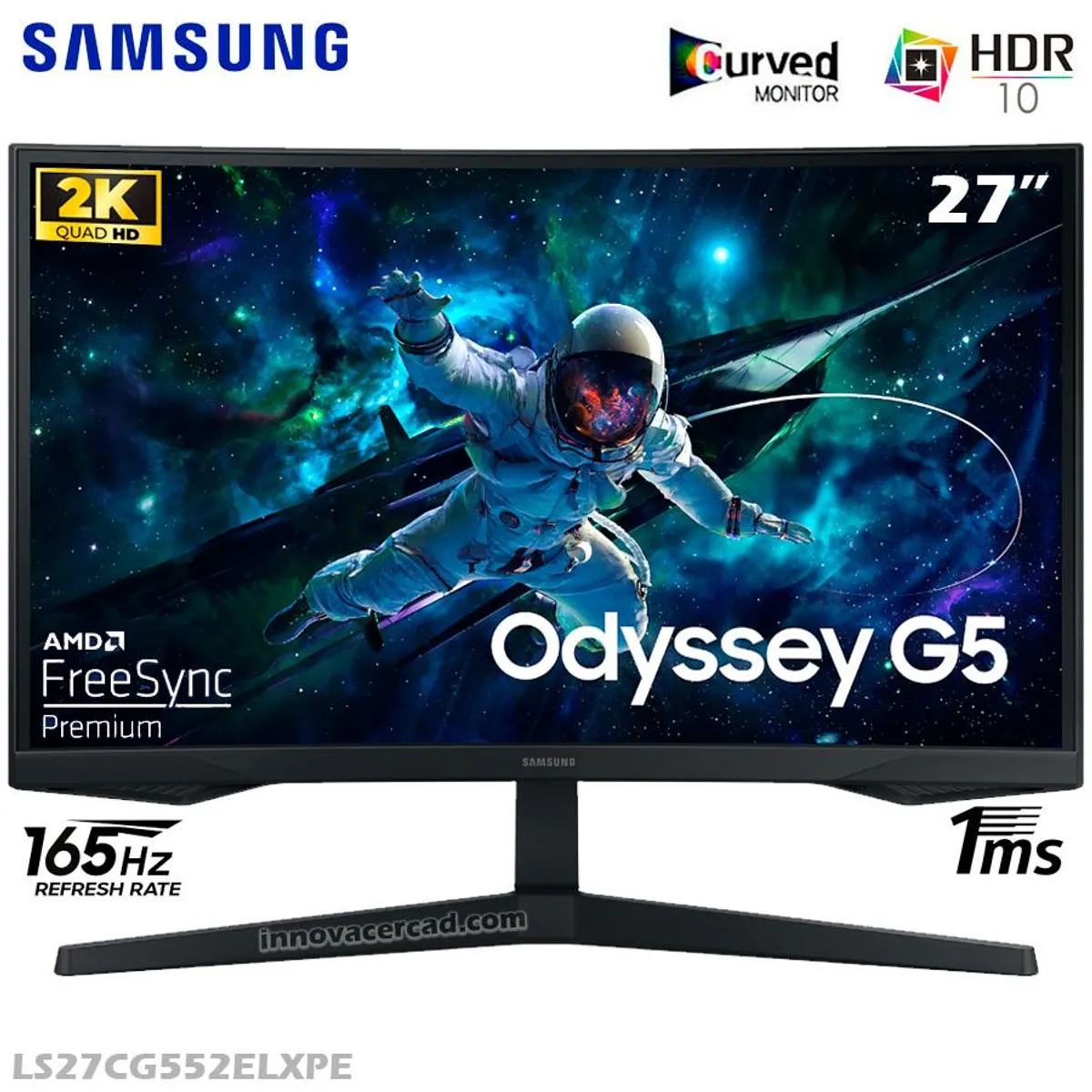 SAMSUNG - Monitor Samsung Odyssey G5 LS27CG552ELXPE 165HZ 1MS HDR10 Curvo.