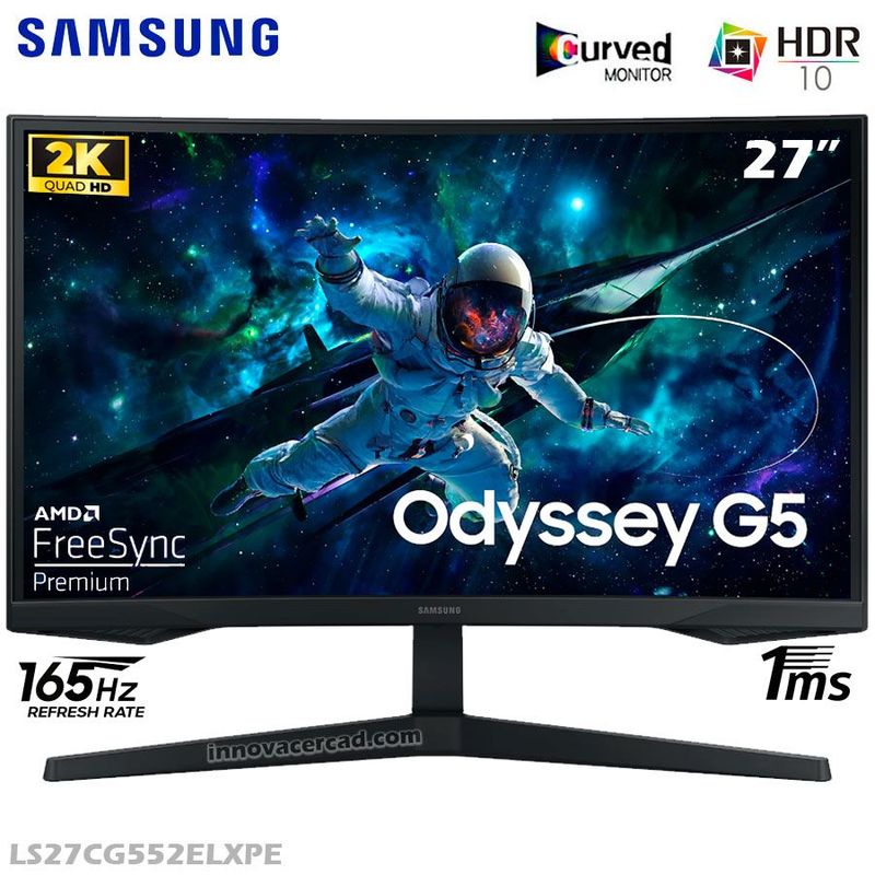 SAMSUNG - Monitor Samsung Odyssey G5 LS27CG552ELXPE 165HZ 1MS HDR10 Curvo.