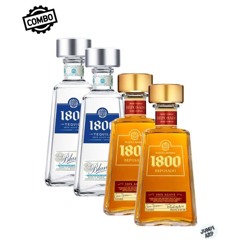 1800 - Combo Tequila 1800 4unds reposado y Silver 750ml