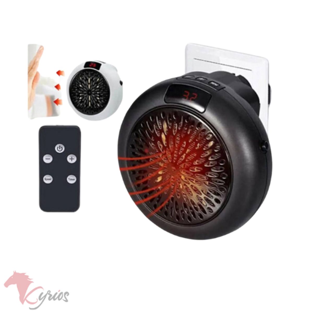 GENERICO - Calefactor Eléctrico De 900w Para El Hogar