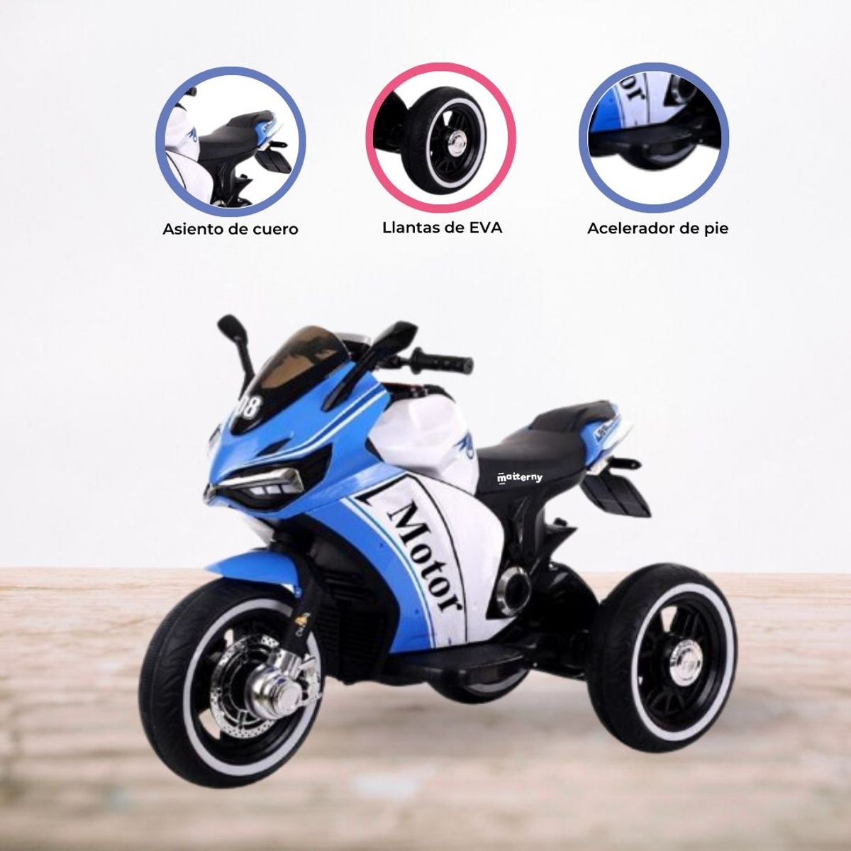 GENERICO - TRIMOTO A BATERIA FREE KIDS «MOTOR» BLUE