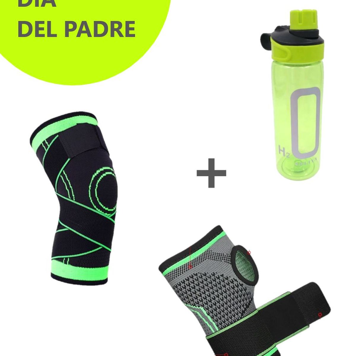 GENERICO - Set Regalo Papá Fitness Guante Rodillera Tomatodo