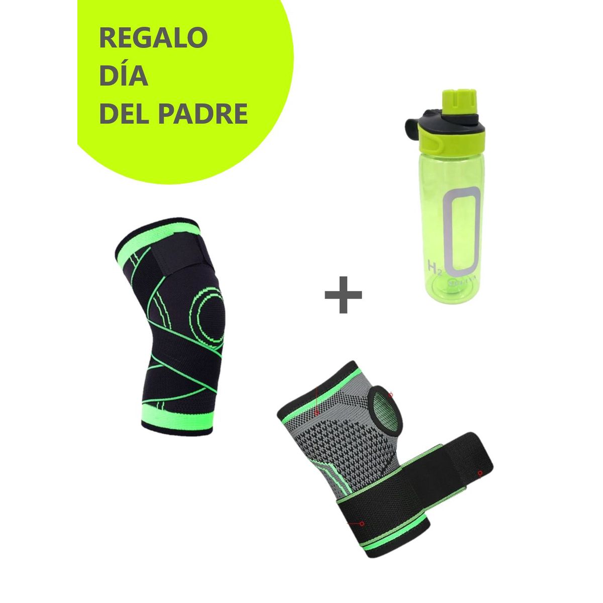 GENERICO - Set Regalo Papá Fitness Guante Rodillera Tomatodo