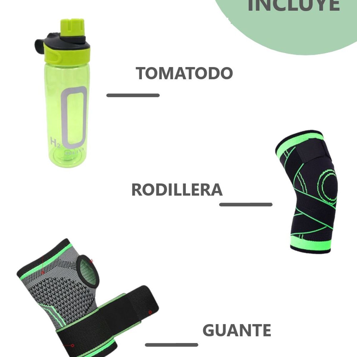 GENERICO - Set Regalo Papá Fitness Guante Rodillera Tomatodo