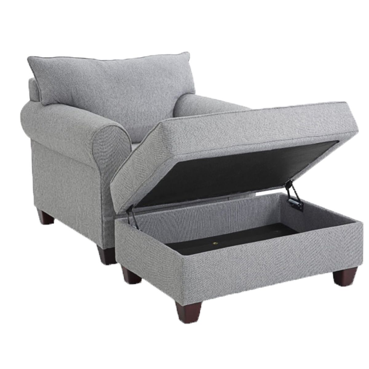 GENERICO - Sillon Praga + Banqueta Baul Plata