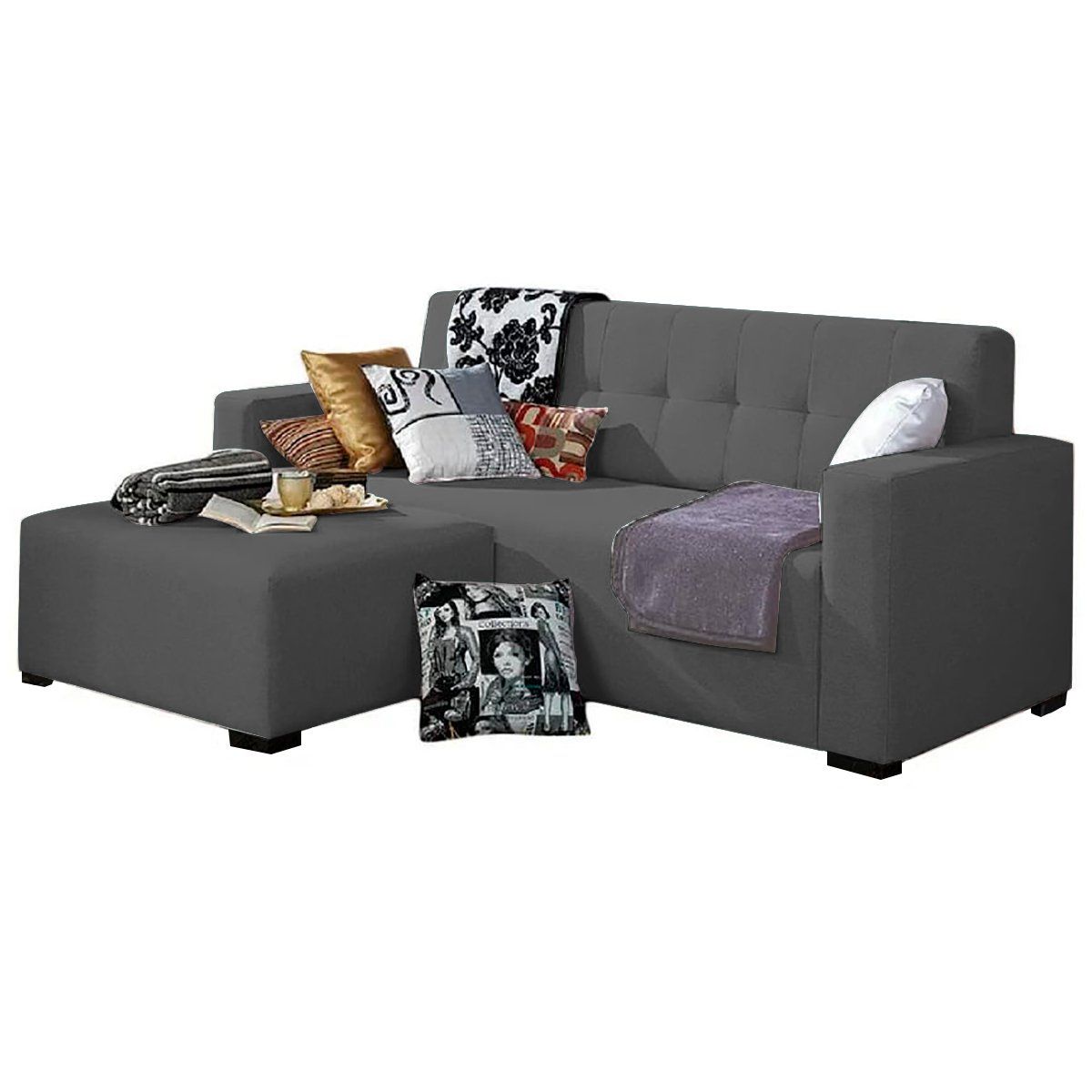 GENERICO - Sofa Mantis + Banqueta Plomo