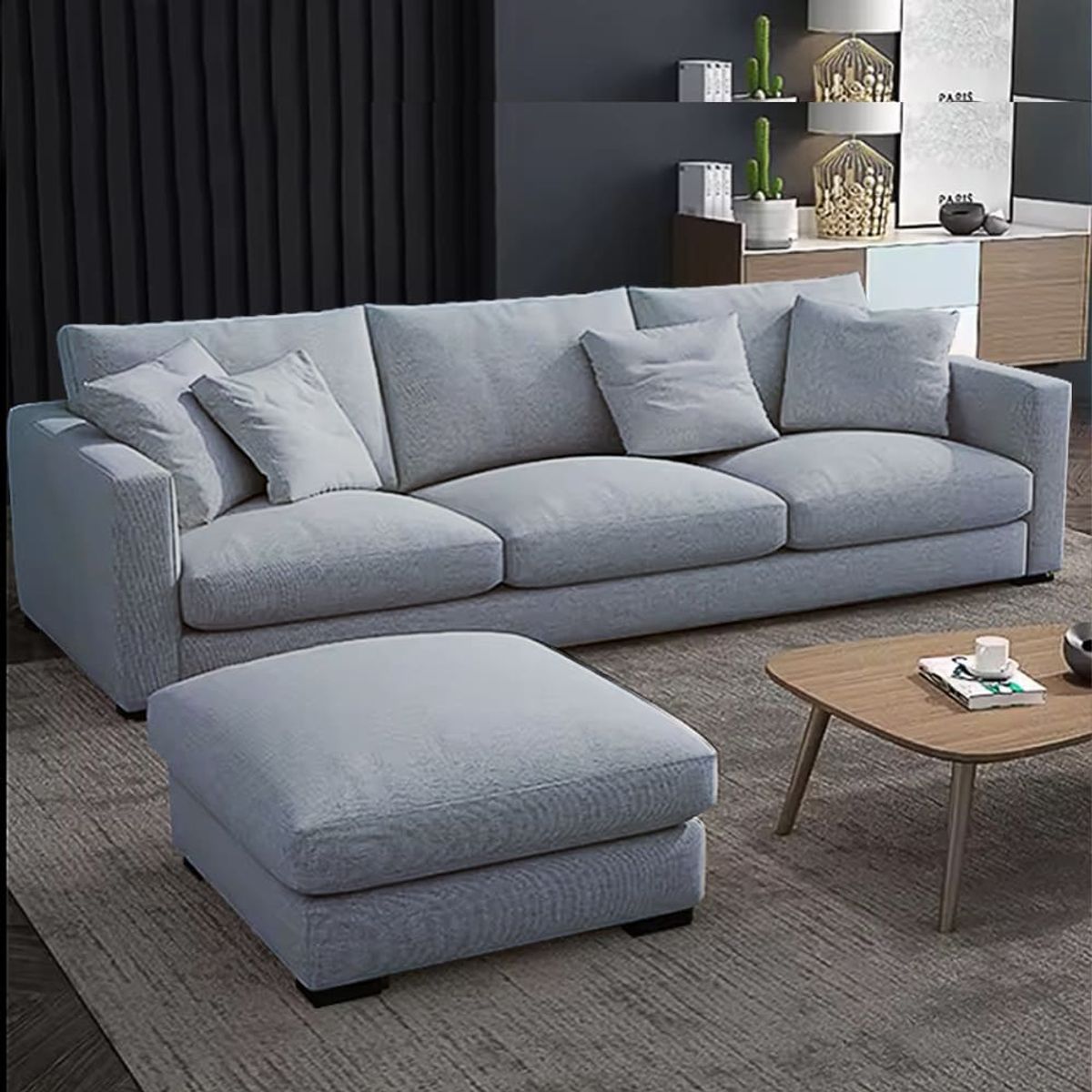 GENERICO - Sofa Mery Mas  Banqueta Plata