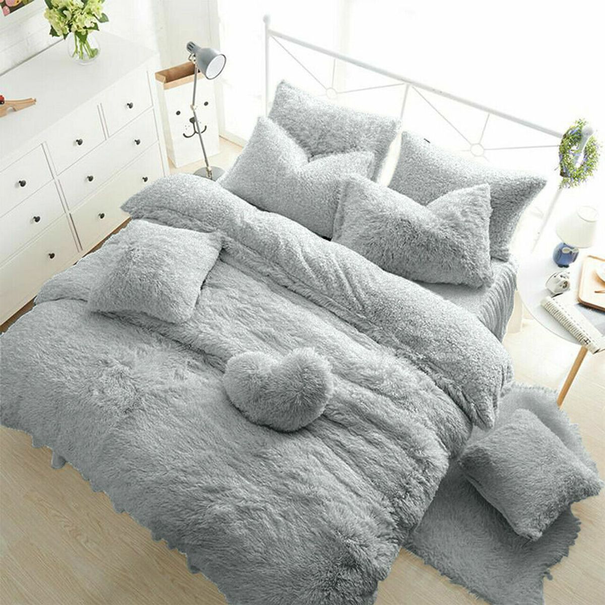 GENERICO - COLCHA PLAZA Y 1 FUNDA PARA ALMOHADAS MEDIA PELO CORTO PLOMO