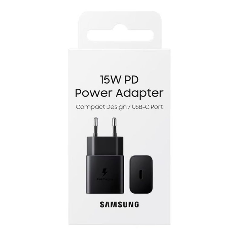 SAMSUNG - Cargador Adapter Samsung 15W Carga Rápida Original Negro