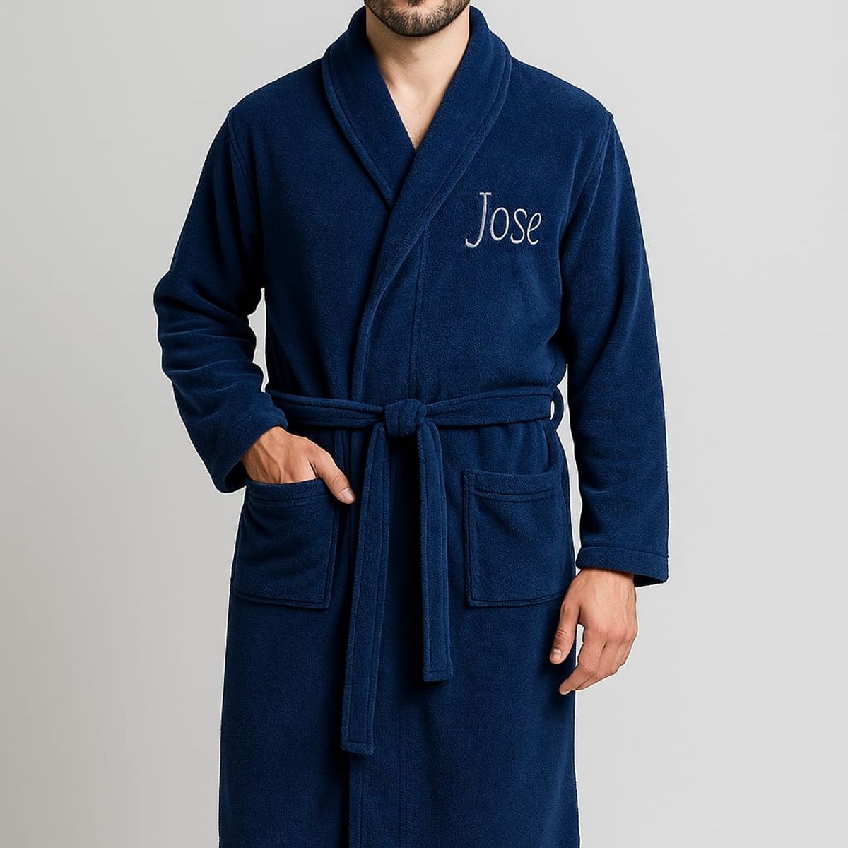 GENERICO - Bata Polar Abrigadora Invierno Azul Hombre Cicciobello