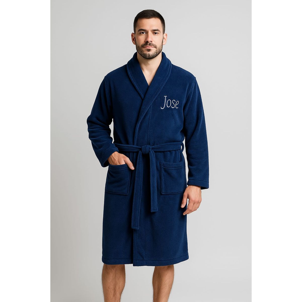 GENERICO - Bata Polar Abrigadora Invierno Azul Hombre Cicciobello