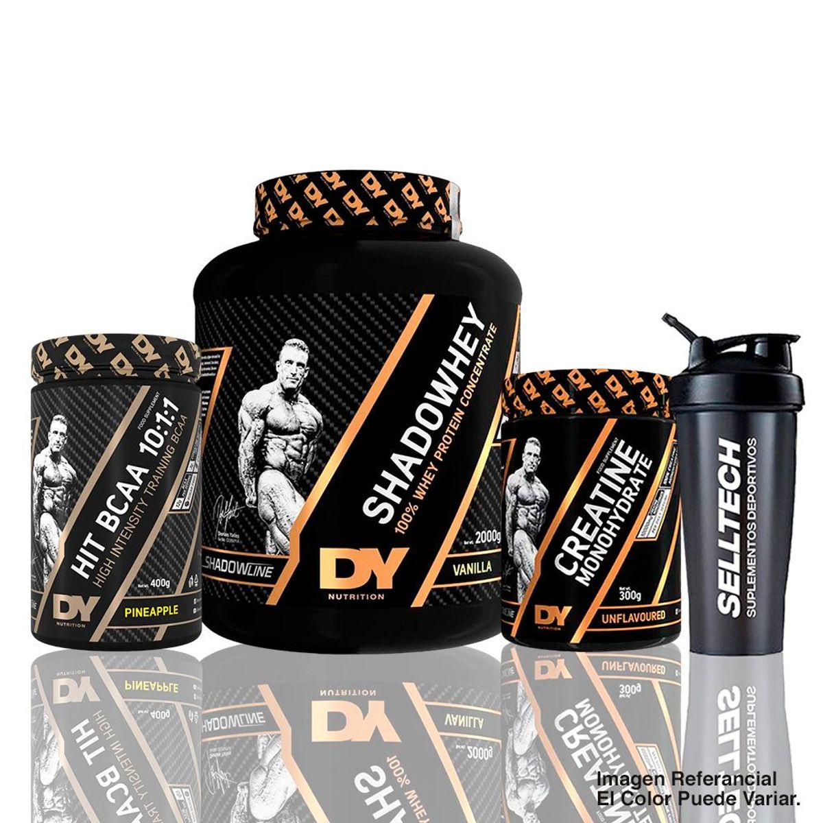 DORIAN YATES - Shadow Whey 2kg Vainilla+Hit Bcaa 400gr Piña+Creatina 300gr