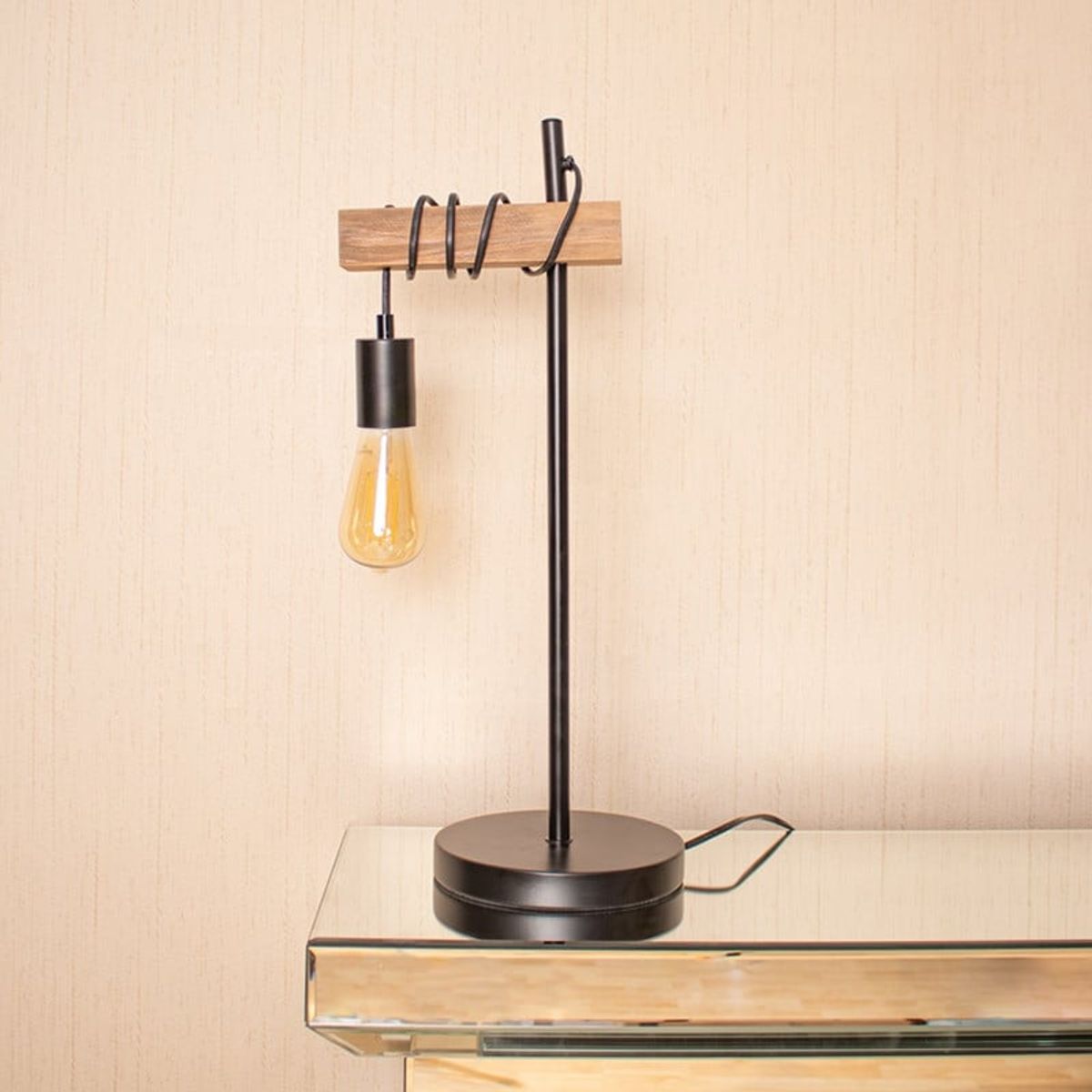 PANADECOR - Lámpara De Mesa Panadecor Retro Foco Colgante 54Cm Metal