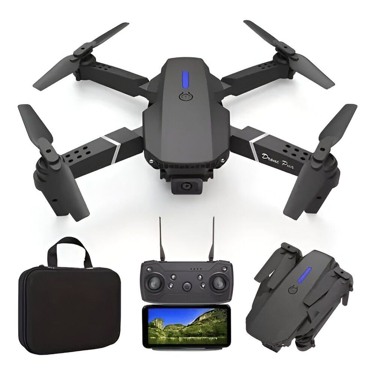 GENERICO - Drone E88 Pro ,  Doble Camara HD ,  Shooting con Estuche y Repuesto