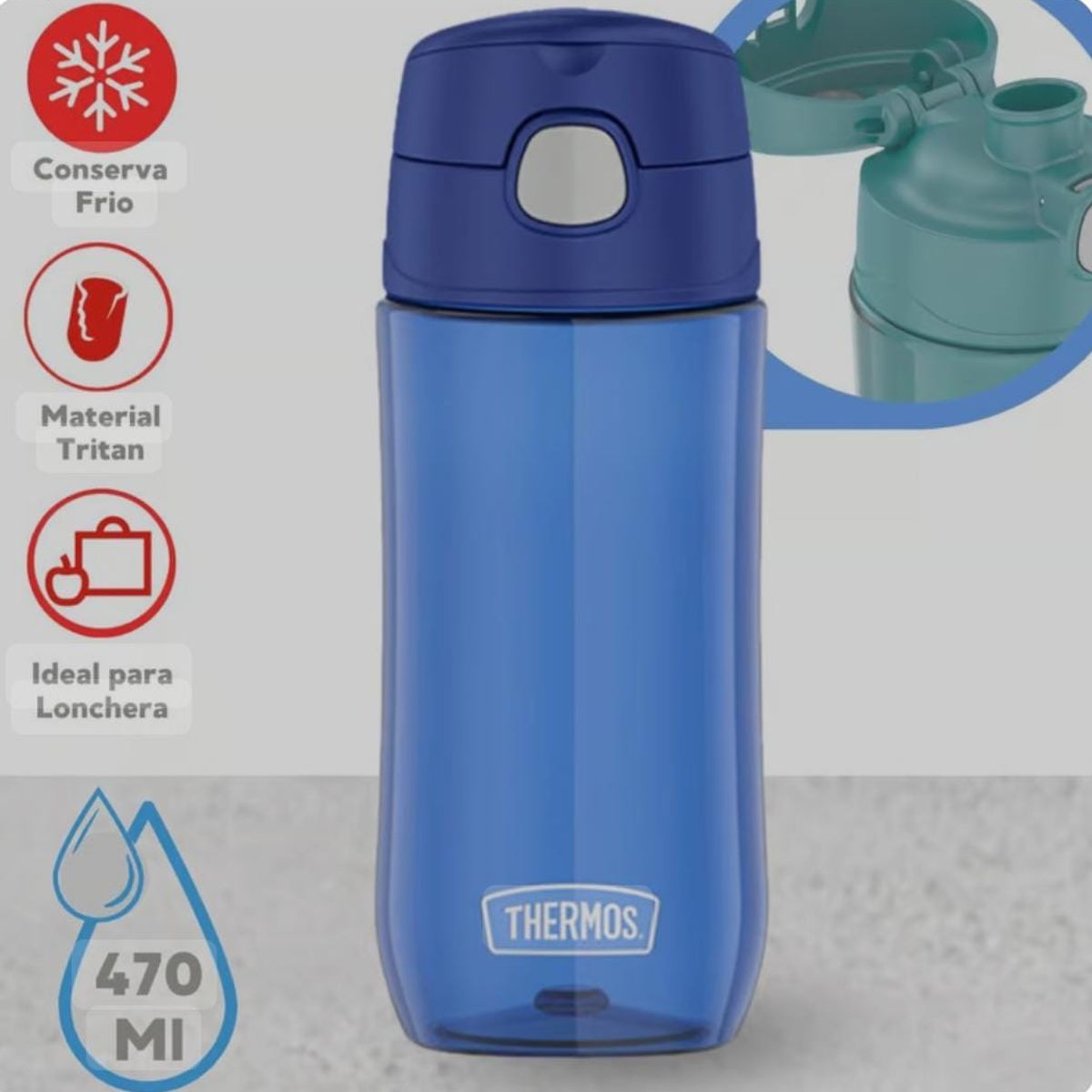 THERMOS - BOTELLA HIDRATANTE TRITAN 470ML AZUL
