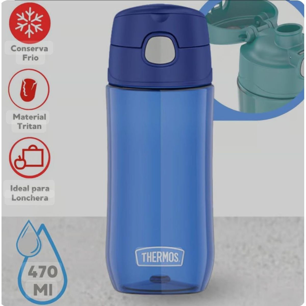 THERMOS - BOTELLA HIDRATANTE TRITAN 470ML AZUL