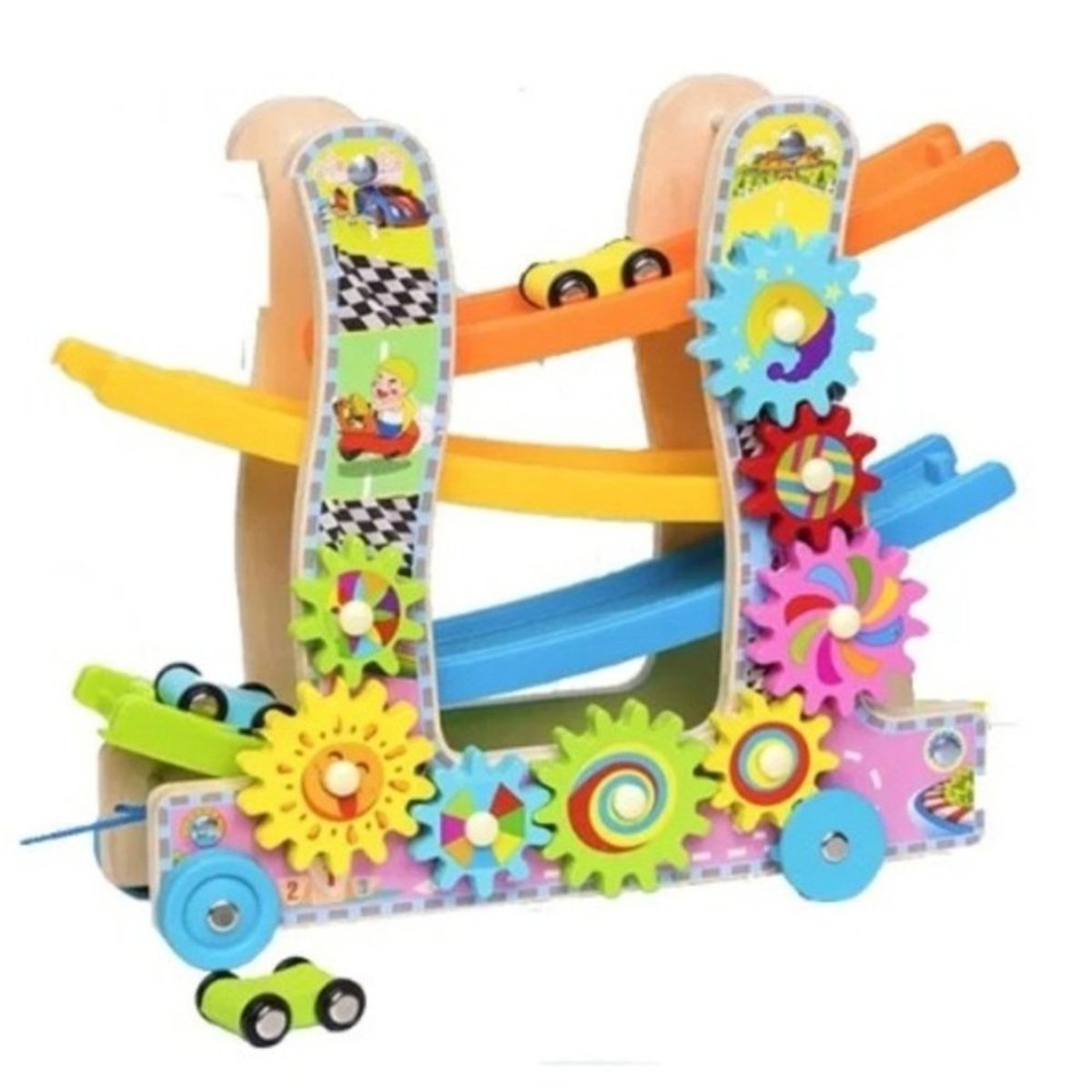 GENERICO - Pista De Carreras De 3 Niveles Con Engranaje