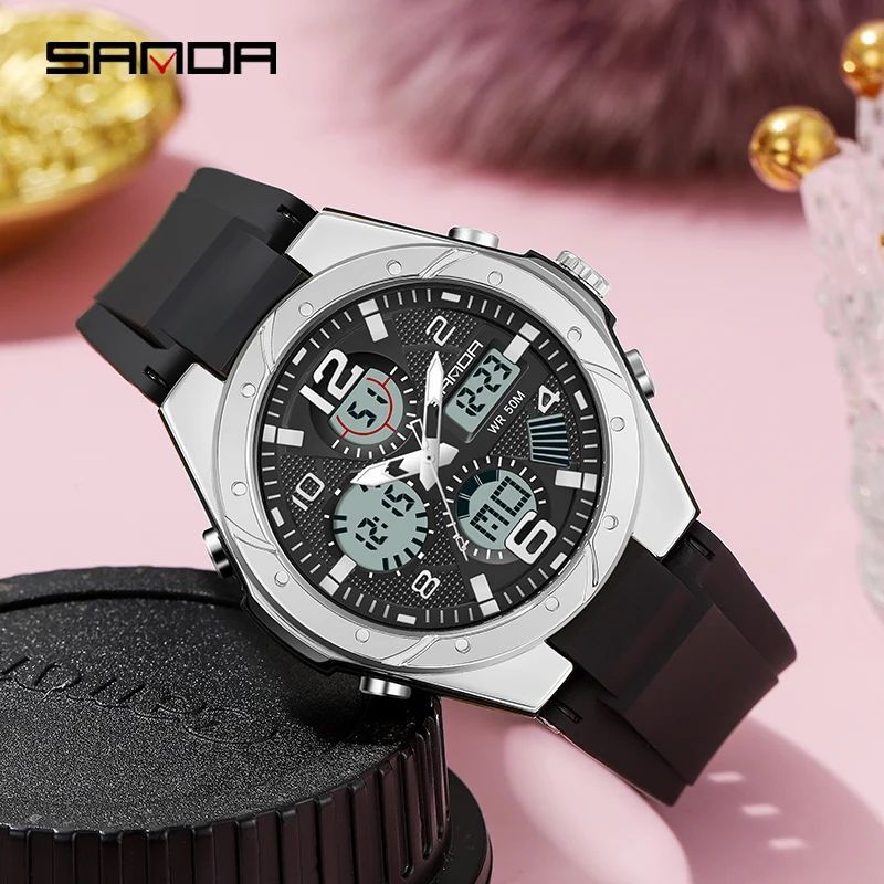 SANDA - Reloj Deportivo Sanda Tipo G Shock Resistente Metal