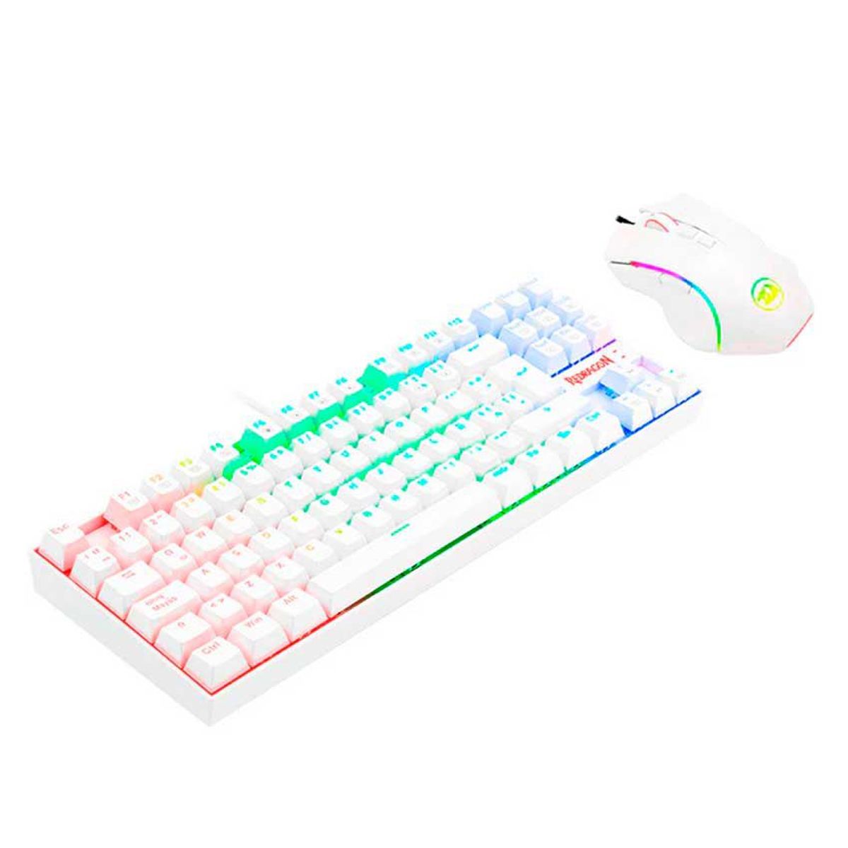 REDRAGON - Combo REDRAGON KUMARA + GRIFFIN K552RGB-BA Teclado + Mouse Blanco