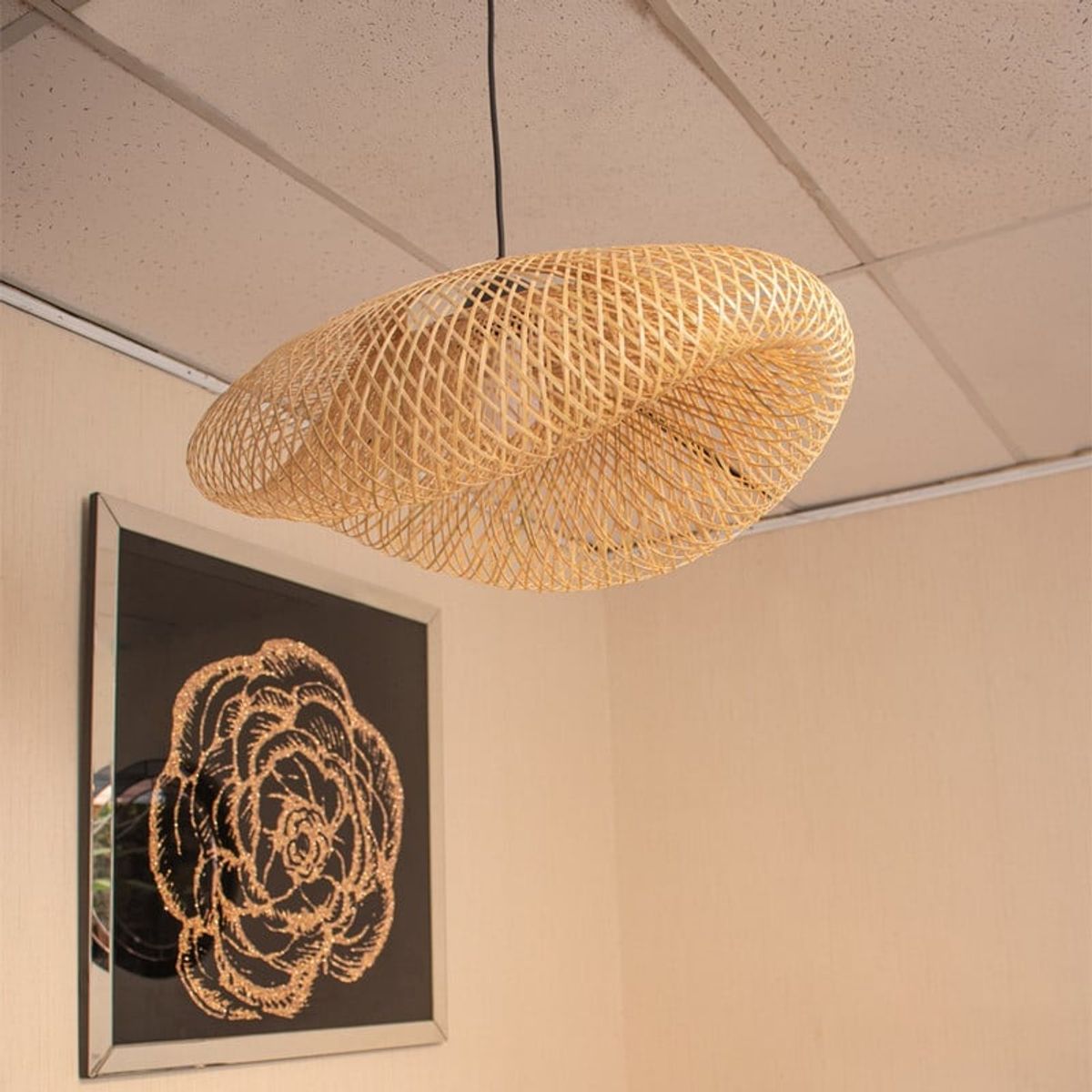 PANADECOR - Luminaria De Techo Panadecor Bohemio Colgante 60Cm De Rattán