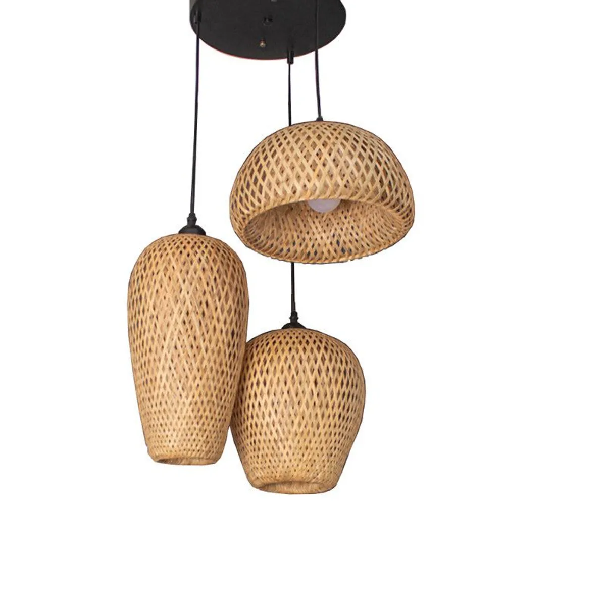 PANADECOR - Luminaria De Techo Panadecor Colgante 3 Piezas 41Cm Rattán