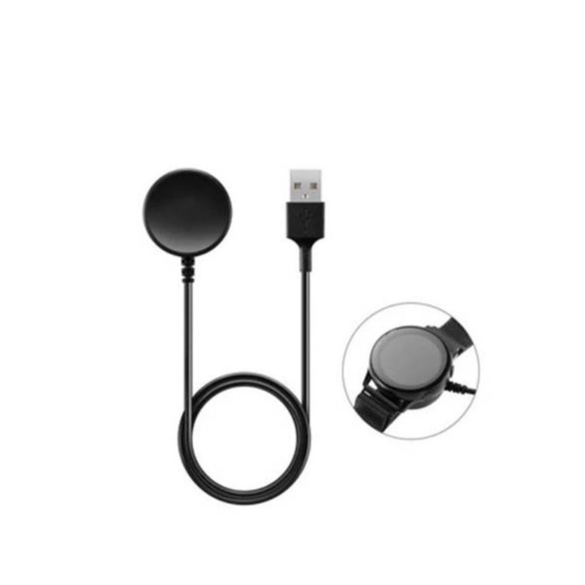 GENERICO - Cargador Magnetico Compatible Para Samsung Watch 3 y 4 - Negro