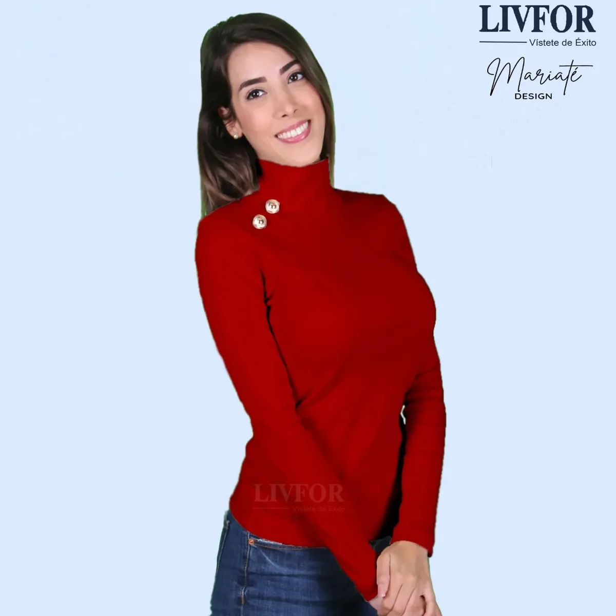 GENERICO - CAFARENA 2 BOTONES ROJO - RIB GRUESO