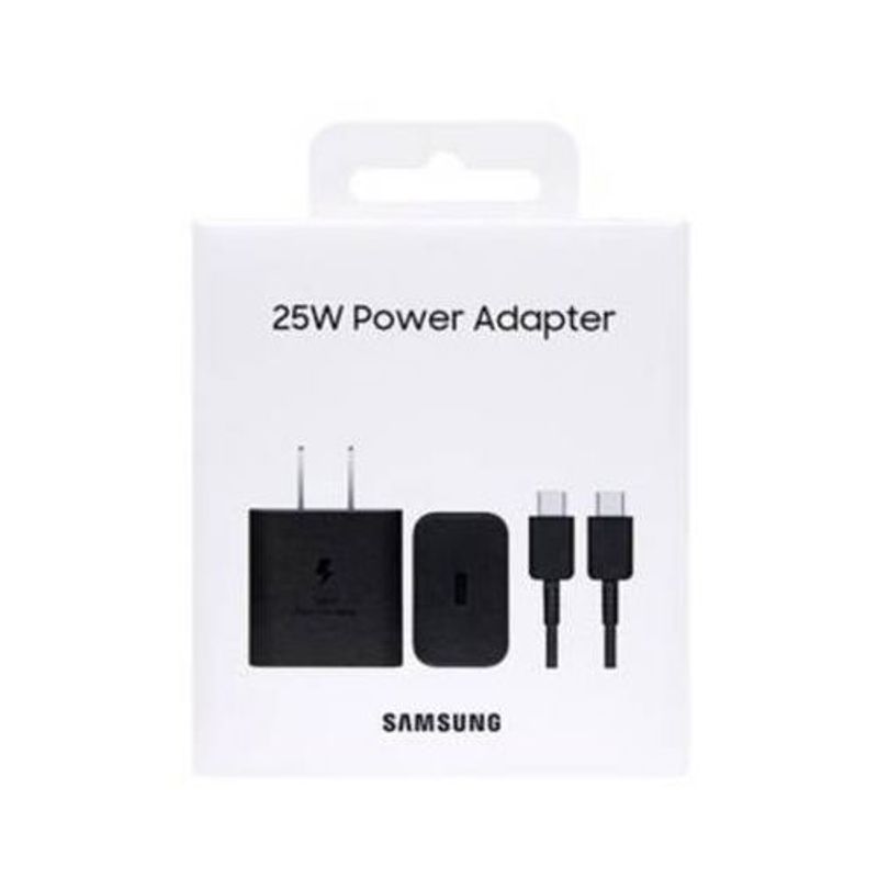SAMSUNG - Cargador Samsung Fast 25W Cubo + Cable Usb C A C Edition 2023 - Negro