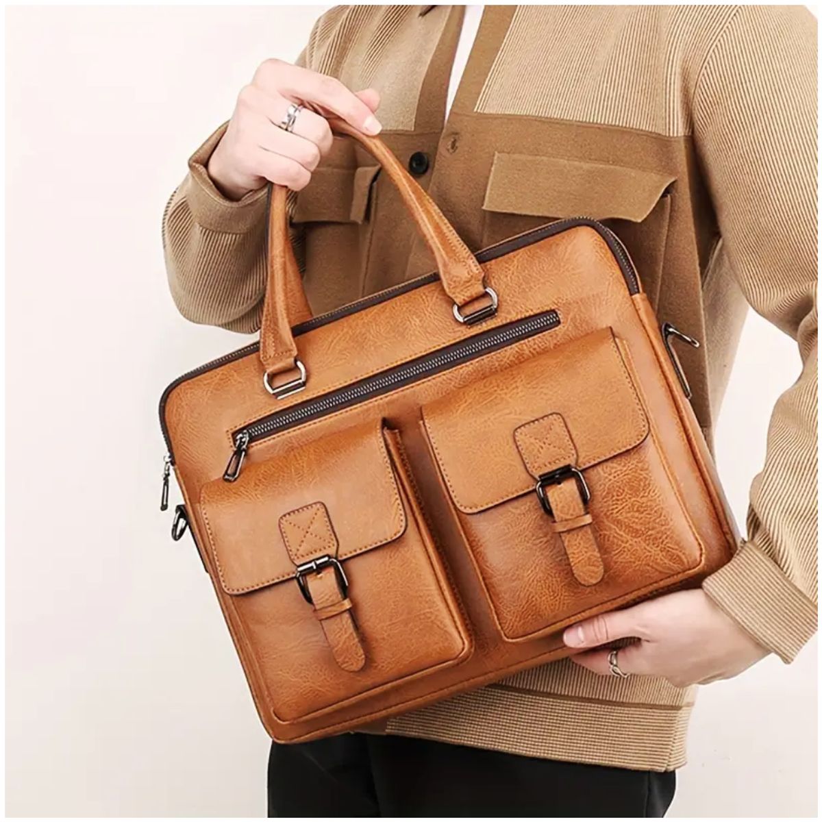 INSPIRA MARKET - Maletín Mochila Bolso Elegante Cuero PU