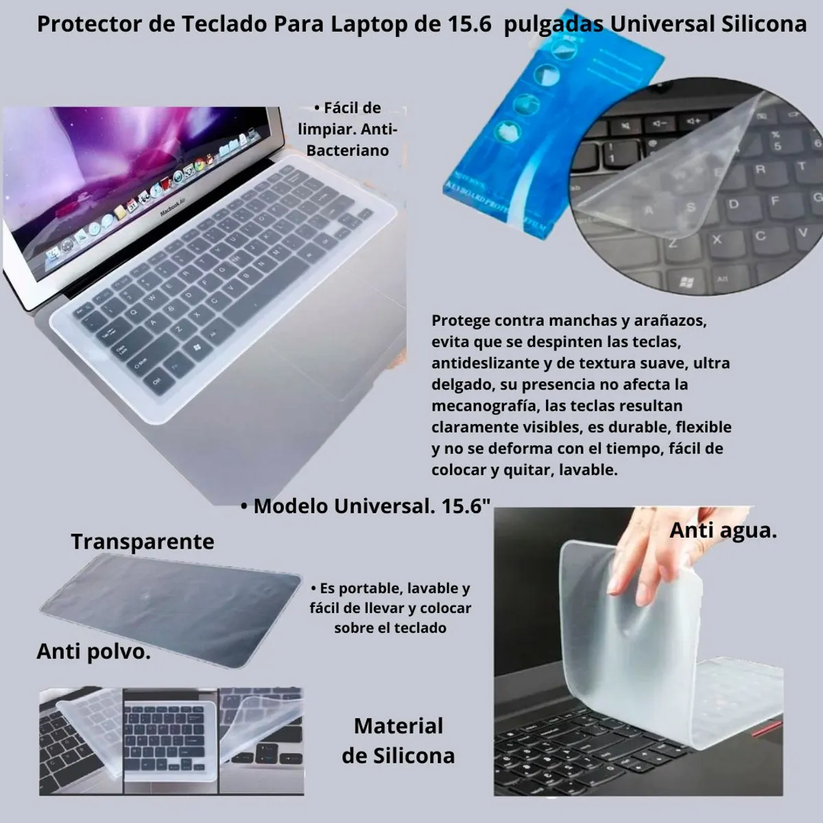 GENERICO - Protector de Teclado Para Laptop de 15.6