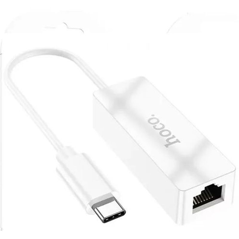 HOCO - Covertidor Adaptador Hub  de USB Tipo C a Internet RJ45