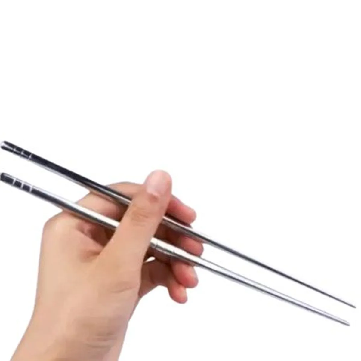 GENERICO - 5 pares de palitos chinos de acero inoxidable