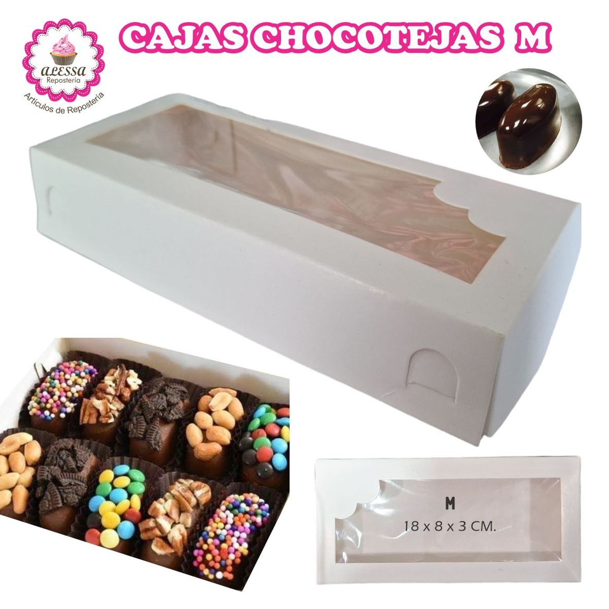 GENERICO - 100 Cajas para Chocoteja M en Repostería